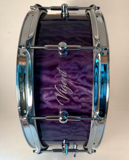 Vigent Drums 5.5x14 Purple Dyed Quilted Maple Snare