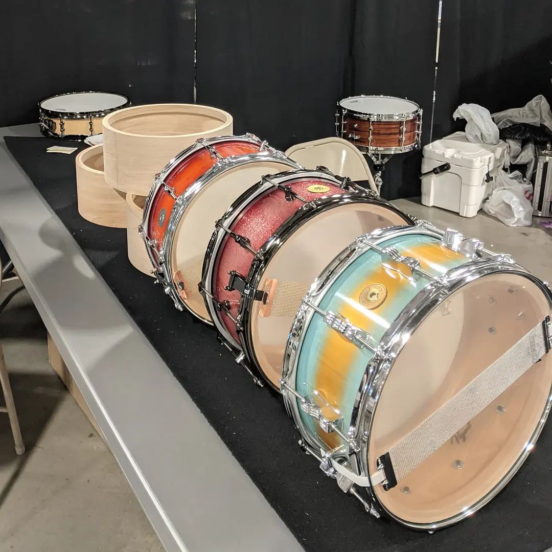 Drum shells lined up for Nashville show