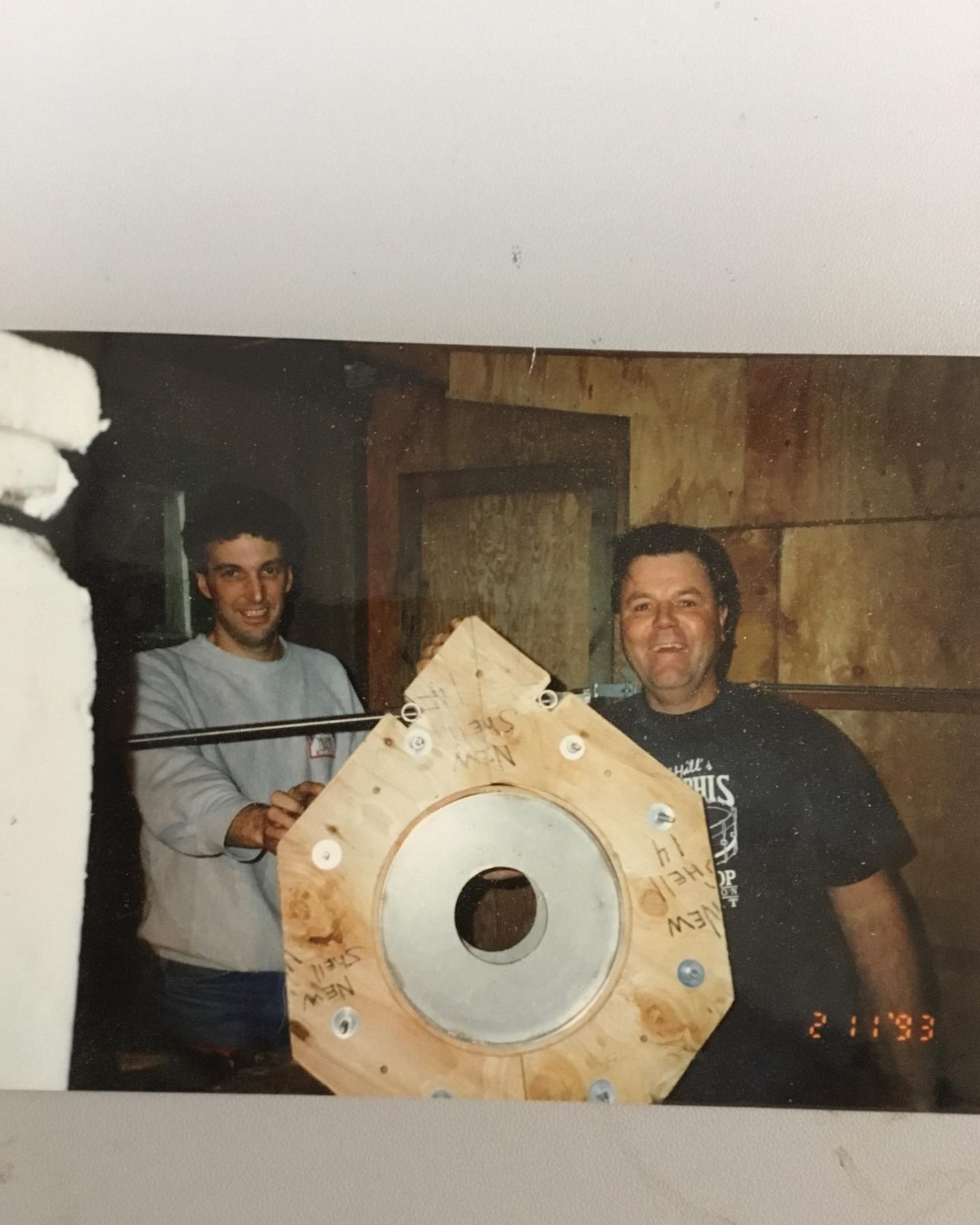 Dale Vigent with first shell bent into the mold, the start of Craviotto drums.